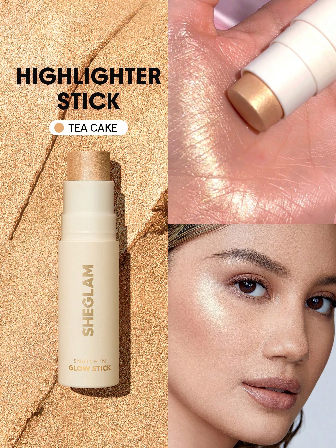 SHEGLAM قلم مكياج Snatch 'N' Glow Stick-Tea Cake C...