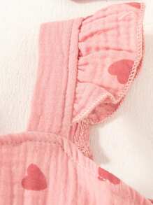 Souflis Souflis Baby Girl Spaghetti Strap Crop Top With Bowknot And Shorts Set, Casual & Fashionable Style For Summer - Pink - View 3