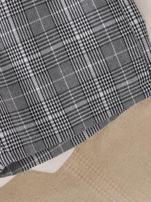 夏季新款简约英伦风套装拼布格子Polo衫+格子宽松短裤学院风青年男孩休闲两件套