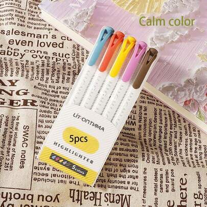 双头荧光笔复古马克笔马卡龙色记号笔浅色系学生重点手写会计笔返校