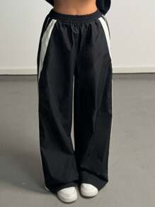 SHEIN Tween Girls Spring/Summer Fashionable Leisure Trousers - Black - View 1