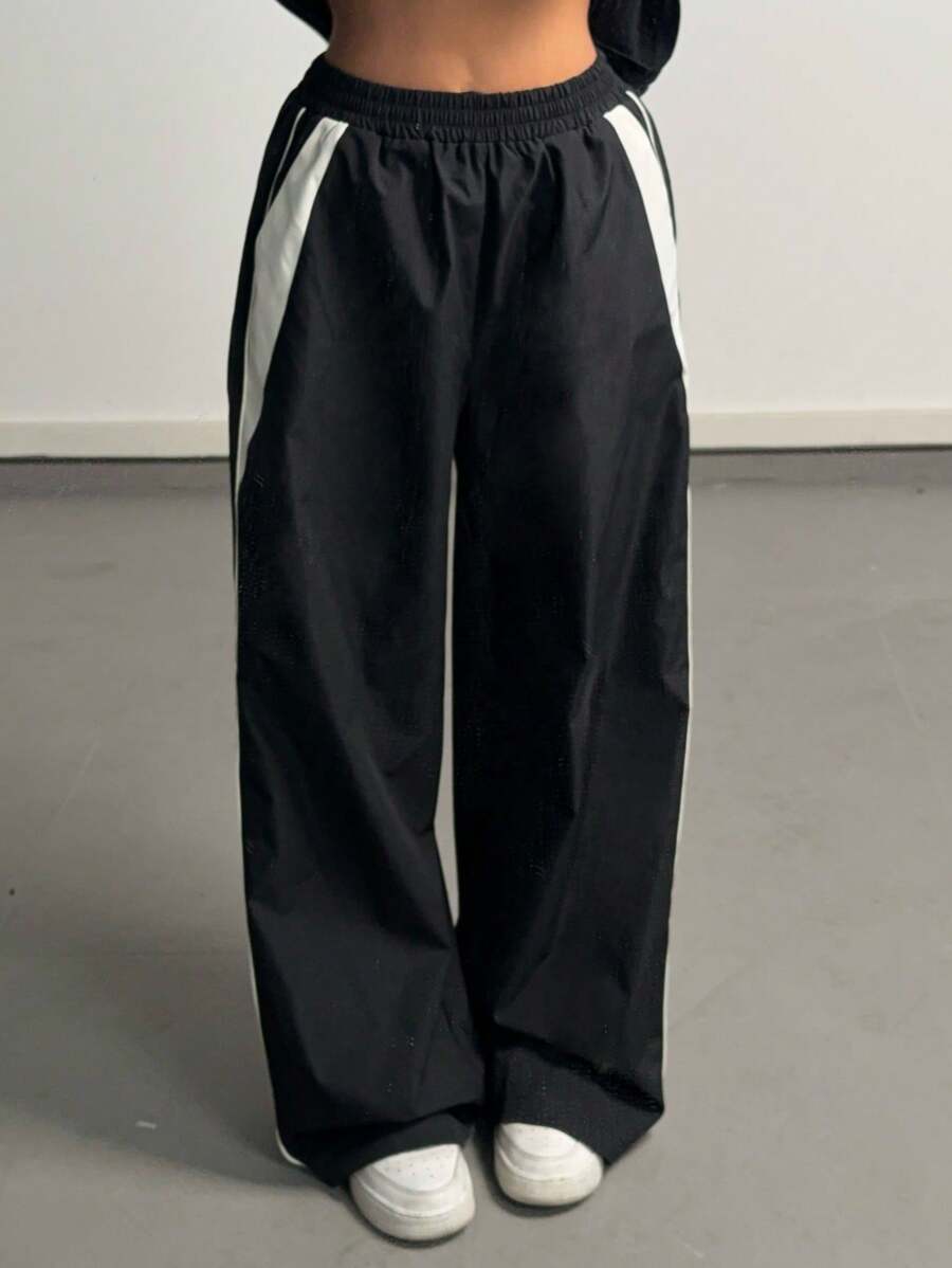 SHEIN Tween Girls Spring/Summer Fashionable Leisure Trousers - Black - View 1