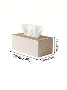 SHEIN 1pc Luxury Beige Wooden Tissue Box Cover, European Style Square Tissue Holder Case For Home, Dining, Hotel With Leather Cover, Modern Simple Design For Office, Commercial Use Valentine's Day, Valentines Wedding, Birthday, Storage, Storage Box, Organiser, Organizer, Organization And Storage, Room Decor, Storage Organizer, Tissue Box, Bedroom, Home, Desk Organiser, Home Decor,Back To School