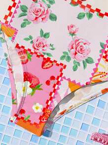 SHEIN Bañador de una pieza informal y sencillo para niñas preadolescentes, adecuado para el verano - Multicolor - Ver 5