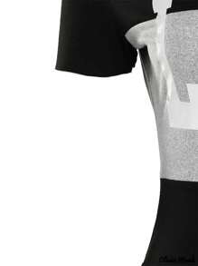 INAWLY Plus Size Minimal Chic Short Sleeve Bodysuit, Suitable For Summer - Black - View 4