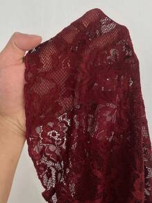 EgrlEra Blusa transparente y sexy con detalles de encaje y flores para mujer (corte aleatorio)