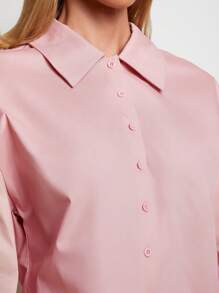 COSMINA Women's Elegant Loose Fit Casual Pink Blouse, Spring/Summer - Pink - View 5