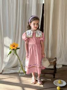 LMoss Kids Robes pour jeunes filles LMoss - Rose bonbon - Voir 4