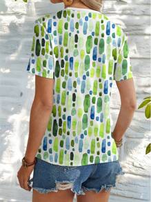 INAWLY Simple & Fashionable Fitted Round Neck T-Shirt, Suitable For Summer
