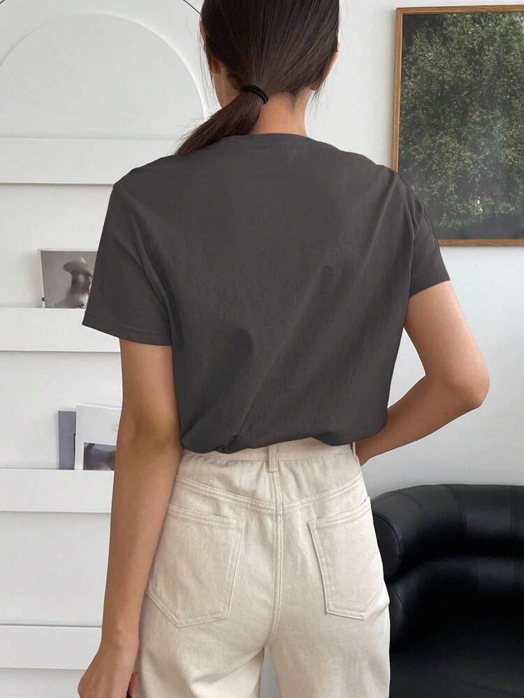 Solid Round Neck Tee