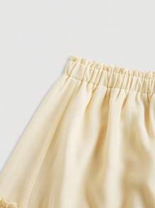 SHEIN MOD Ruffle Skirt Boho Long Skirt Break Paperbag Waist Frill Trim Ruffle Hem Skirt - Yellow - View 4