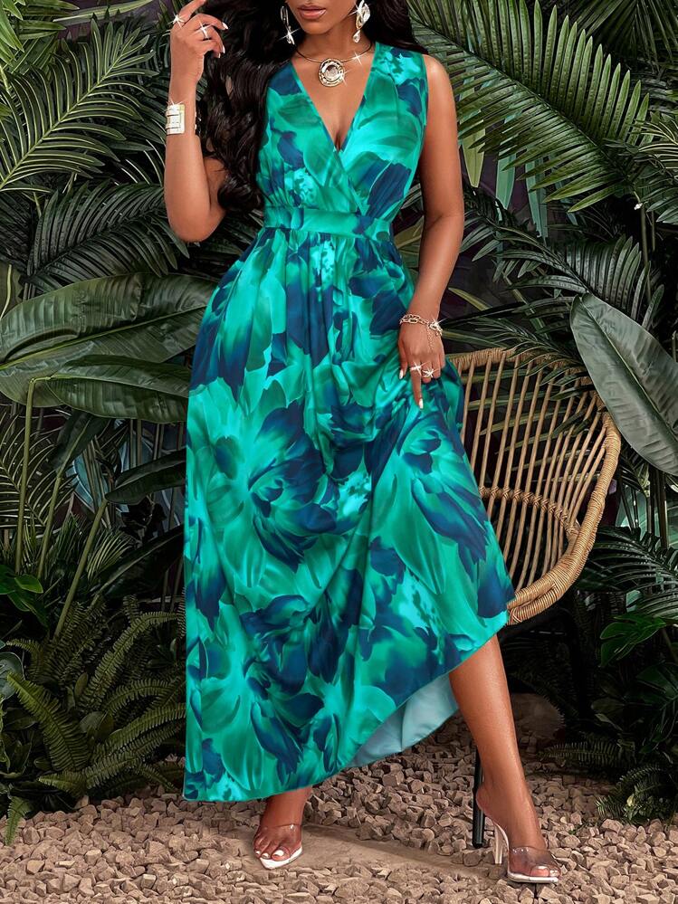 tropical print fit and flare dress Joseph Ribkoff Tropical Print Fit And Flare Dress Style 262177 – DECABANA main image 0