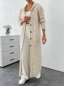 EURMUSE Cardigan With Detail And Long Special Button Detail+ 480 - Apricot - View 8
