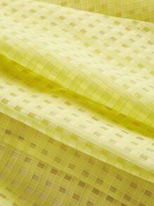 SHEIN MOD Váy ngắn thắt nơ kẻ caro vàng cho nữ, mùa hè - Màu vàng - Xem 3