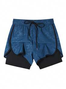 Manfinity Sport Corelite 1 szt. Męskie spodenki fitness, spodenki do biegania, spodenki do koszykówki, z podszewką Quick-Dry i konstrukcją 2 w 1, wiosna i lato