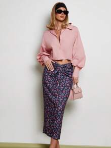 COSMINA Women's Elegant Loose Fit Casual Pink Blouse, Spring/Summer - Pink - View 7