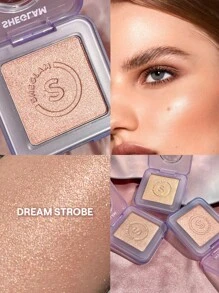 SHEGLAM Moonside Highlighter-Dream Strobe Powder Highlighter Powder Shimmer Long Wear Brightening Non-Caking Glow Highlighter Pink Highlighter Brand Beauty Makeup Face Paint Cosmetic For Women Girls Perfect For Winter Spring Ideal For Y2K Fancy Fashion Suitable For Birthday Gift Party Ready Best Color - Dream Strobe - View 1