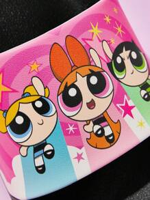 THE POWERPUFF GIRLS X SHEIN Dép nữ PVC hoạt hình nhiều màu sắc dễ thương thời trang, thích hợp để mặc trong nhà và ngoài trời - Nhiều màu - Xem 6