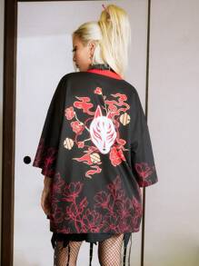 ROMWE J-Fashion Top simple, décontracté et mode pour tous les jours avec manches courtes pour femme - Noir - Voir 1