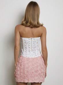 COSMINA 女士优雅性感白色纹理抹胸 - 白色 - 查看 2