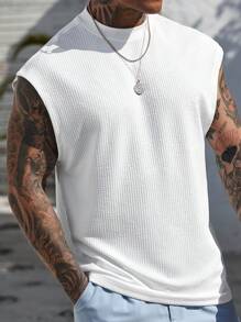 Manfinity CasualCool 男士纯色圆领短袖休闲上衣，日常穿着