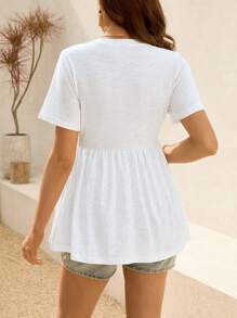 SHEIN Camiseta de maternidad de unicolor, minimalista y de moda para el verano