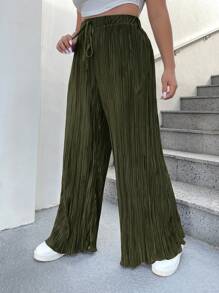 SHEIN EZwear Spodnie Plus Size, proste, casualowe, minimalistyczny design, odpowiednie na lato