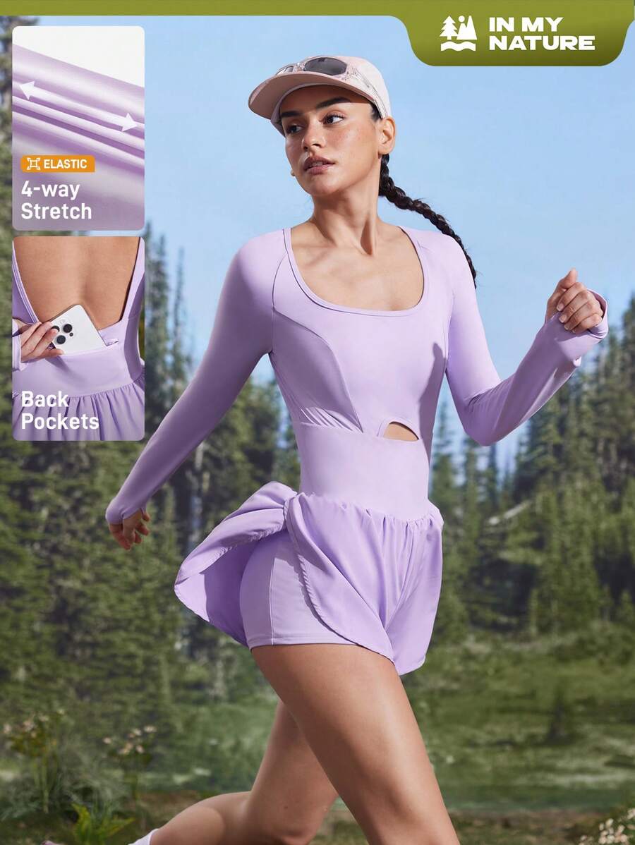 Gameset SHEIN Sport Casual Comfortable Outdoor Backless Sports Romper - Purple - View 1