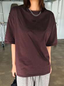 DAZY 字母刺繡落肩t恤