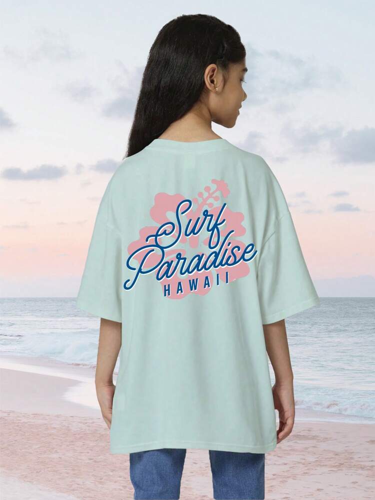 Surf Paradise Hawaii Graphic Oversized Cotton Tee