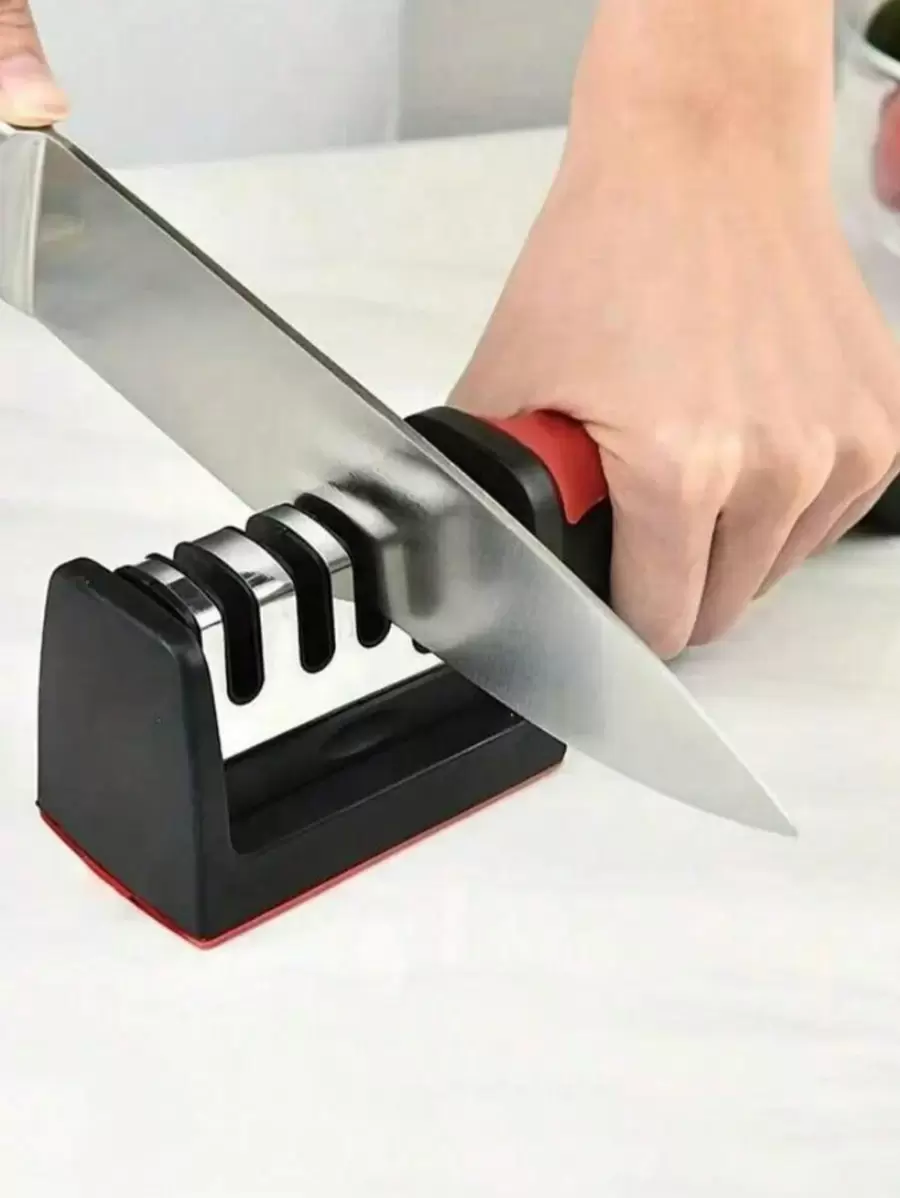 1pc/2pcs/5pcs Knife Sharpener 4 Stages Professional Kitchen Sharpening Stone Tungsten Rhinestone Ceramic Sharpener Tool - Black - View 1