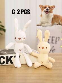 PETSIN 1/2pcs Pet Toy, Easter Rabbit, Interactive Rabbit Design Plush Dog Toy, Suitable For Biting, Friendly Chewing, Squeak-Free - Two Colors Available, Pet Supplies, Choose One - Multicolor - View 6