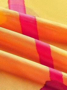 Slaydiva Women's 3D Floral Print Swimwear With Skirt Set, Vacation Wear - Multicolor - View 3