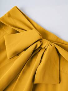 Franclia Falda de mujer de unicolor con cintura fruncida, falda de mujer elegante de color borgoña