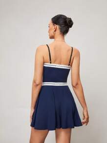 Activina Women Sports Set - Camisole Top And Mini Skirt - Navy Blue - View 7
