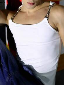 Manfinity Men's Fashion Chain Decor Casual Minimalist Tank Top
