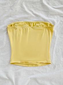 Soleia Cream Yellow Casual Vacation Western Beach Wedding Guest Graduation Brunch Women's Apparel St. Patrick's Day Spring Break Easter Music Festival Elegant Bohemian Tropical Graceful New Knit Texture Vacation Elegant Bustier Mesh Sequin Embroidered Blouse For Ladies - Yellow - View 2