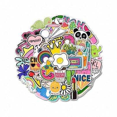 50 张混合图案贴纸 计划贴纸 贴纸套装 日记贴纸 可爱贴纸 字母贴纸 可爱贴纸