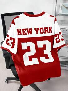 Manfinity Campus Court Áo thun nam tay ngắn thường ngày, thích hợp cho mùa hè - Đỏ - Xem 2