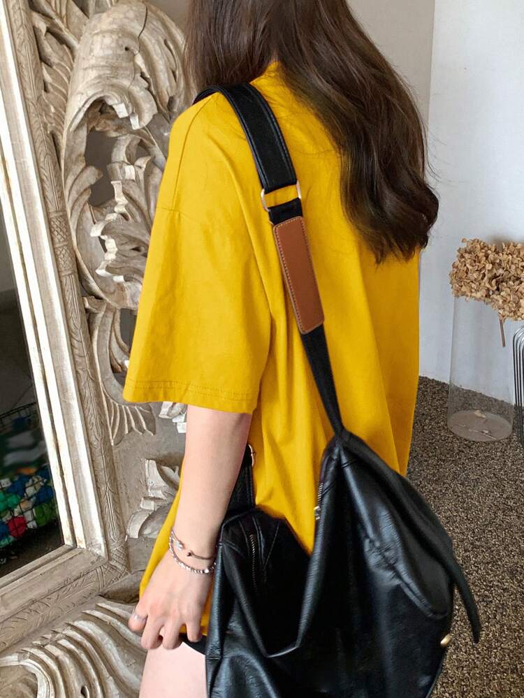 Women Summer Daily Wear Short Sleeve T-Shirt With Letter Print Thousand MASTERPIECES OF LABORER Oversized T-Shirt