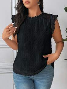 SHEIN Frenchy Ärmelloses Hemd Einfarbig in Große Größen, einfach und modisch für den Sommer