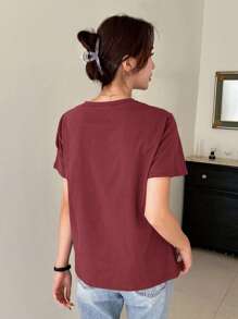 DAZY Letter Printed Short Sleeve T-Shirt For Summer