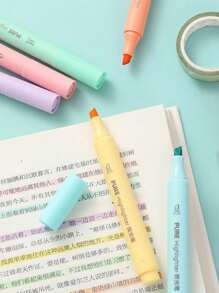 1/2 套马卡龙粉彩色荧光笔，大容量凿子尖荧光笔，用于着色、下划线、突出显示、日记回到学校