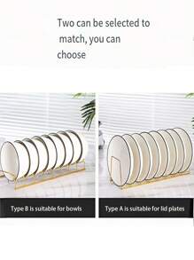 1 pieza Estantería de almacenamiento de cocina de acero inoxidable, con dos estilos para secar platos, palillos y tazones con rejilla incorporada para fregaderos y gabinetes, escurridor de cocina, color dorado navideño - Dorado - Ver 3