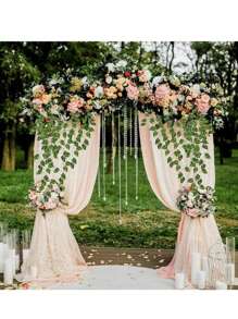 SHEIN 1pc/12pcs/24pcs Artificial Watermelon Vine Plant Decoration, Greenery Wall For Weddings And Parties, Ivy Fake Flower For Ceiling Decoration, Valentine Day, Gift - Green - View 5