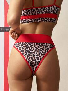 VARSIVA 女士夏季海滩豹纹时尚比基尼泳裤 - 紅色 - 查看 6