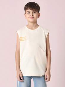 SUMWON Premium Skate Club Tank Top Sleeveless Athletic Tee Sportswear Youth Summer Casual Sports Street Style Training Workout Muscle Shirt - White - View 1