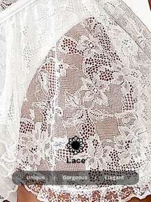 SHEIN ICON Lencería vestido de fantasía con sujetador de triángulo con aros y encaje decorativo para mujer
