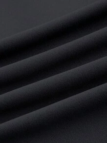 SHEIN MOD Women's 2 In 1 Pants, Leather Buckle Decor, Dark Grey Straight-Leg Trousers, Back To School,Dark Grey Dress Pants,Fall Pants - Dark Grey - View 3