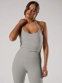 Musera Sport 无缝露背运动上衣，适合板网球、网球、匹克球等健身运动